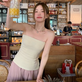 Áo quây không tay Forgirlvn dáng dài ôm body chất nhún trơn co dãn có chun ngực T022