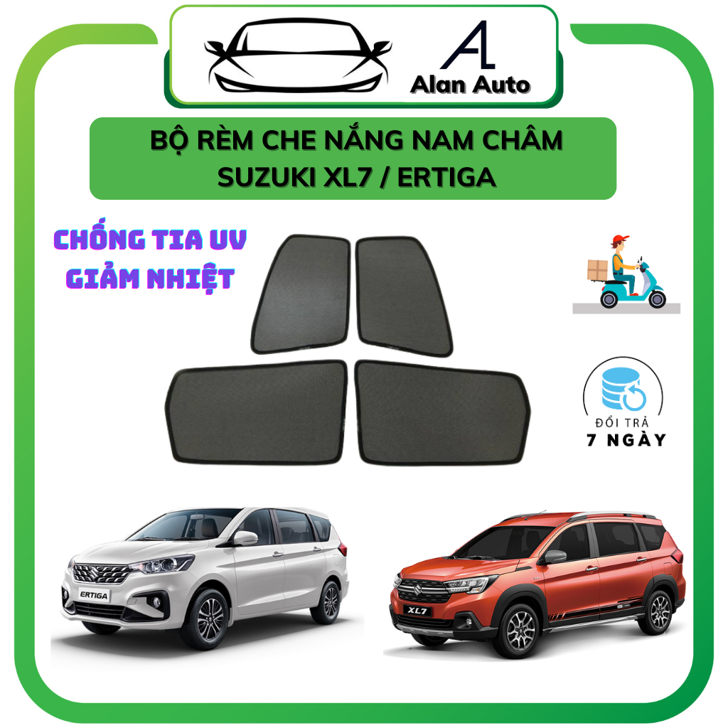 Rèm che nắng ô tô Suzuki Ertiga , XL7 2019-2024 che nắng hút nam châm theo xe, bộ 4 cánh. Hàng loại 1