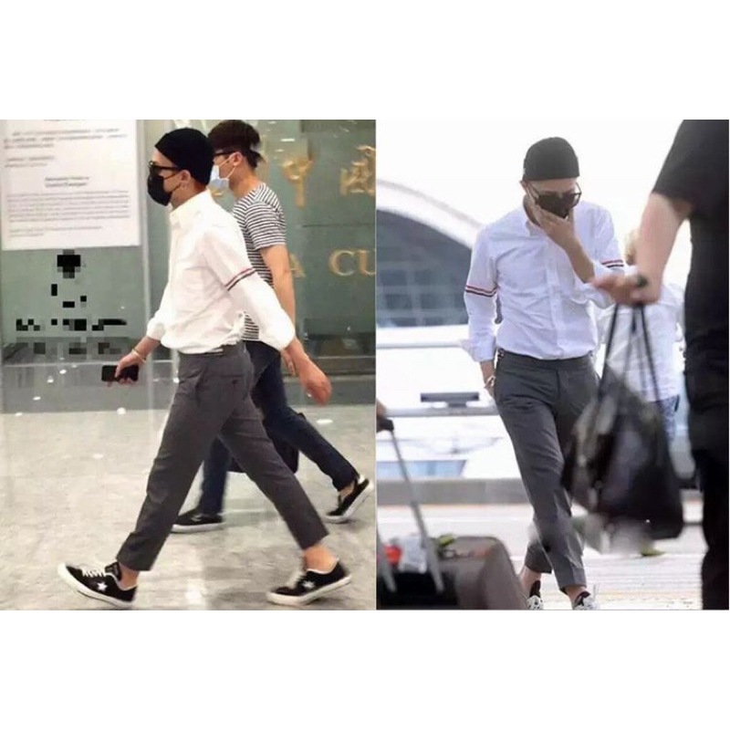 ⚡️[Hight Quality] Quần Âu Th om  Grey Check Leg Trousers - Điểm Nhấn Check Vạch Màu Ở Gấu Và Thân Cao Cấp - TB Qccc
