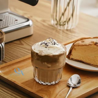Ly Thuỷ Tinh Cao Cấp Uống Trà, Cafe Hoạ Tiết Vân Sọc 250ml