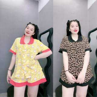 Bộ Đồ Pyjama NHỎ CLOTHING Bigsize Nữ Họa Tiết,Bộ Đồ Ngủ Big Size Chất Liệu Lụa Mặc Mát Dành Cho Các Nàng Mũm Mĩm SET49