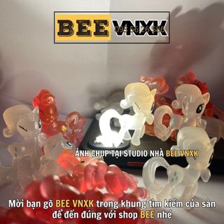 Mô hình Ngựa Pony mini trong suốt - phát sáng dưới đèn flash không hộp, xuất dư - Đồ chơi BEE VNXK
