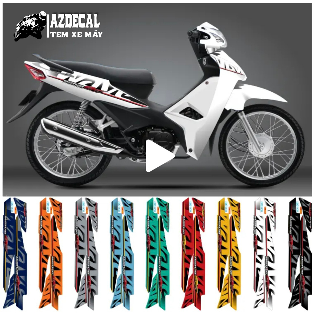 Tem WAVE ALPHA 50cc 100cc 110cc - MẪU zin HOT ĐỦ MÀU - TEM 3 LỚP Chống ...