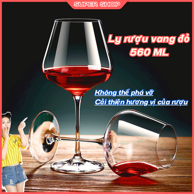Ly rượu vang đỏ 560 mL (Không thể phá vỡ) Ly rượu sâm banh Bình rượu ...