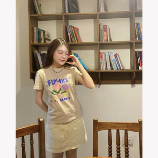 Áo baby tee nữ ôm vải 250gsm cotton thun body phông co dãn 4 chiều Flower BLoom [A249]