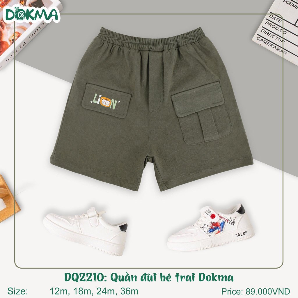 (8-13kg, 6-36M) Quần Sooc Kaki Mềm Bé Trai, Bé Gái Dokma DQ2183, DQ2182, DQ2210