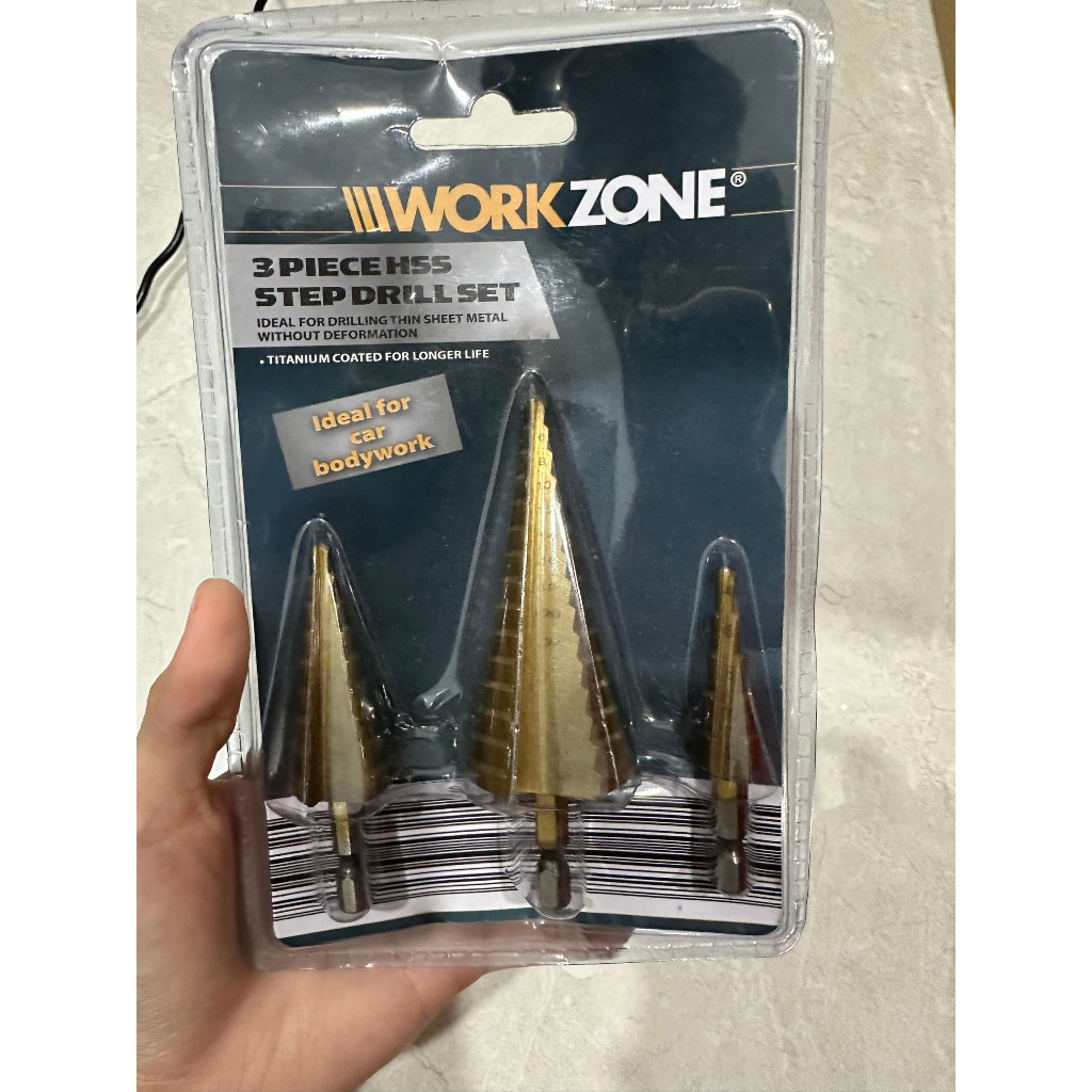 Bộ Mũi Khoan Tháp - Workzone - Bộ 3 mũi khoan tháp đường kính từ 4mm - 32mm
