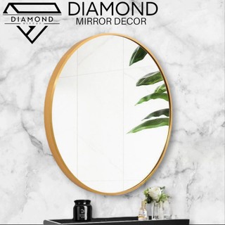 Gương Tròn Treo Tường Khung Viền Nhôm, Gương Soi Phòng Tắm Cao Cấp Diamond Mirror Decor T-KN