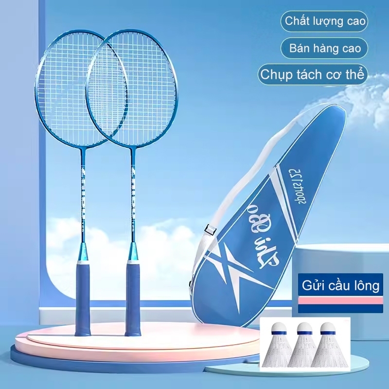 2 cây vợt cầu lông Chính Hãng Tặng kèm Bao Đựng và 3 Qủa Cầu Nhựa Hàng Đẹp