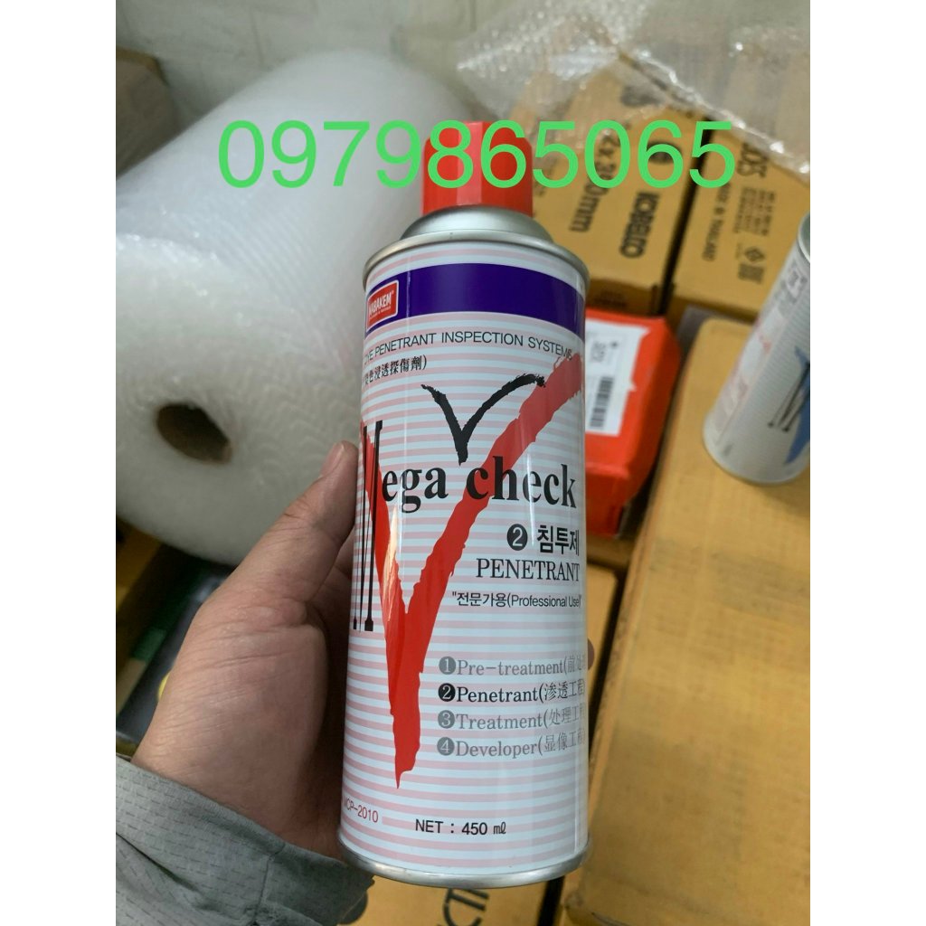 Bộ 3 chai Dung dịch kiểm tra vết nứt mối hàn Megacheck-Nabakem chính ...