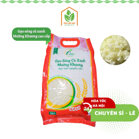 5kg Gạo séng cù xanh Mường Khương cao cấp, gạo tươi nguyên cám, séng cù cốm xanh đầu mùa thơm ngon