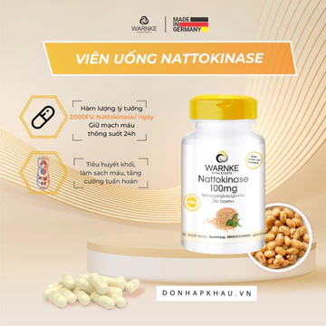 Viên Uống Chống Đột Quỵ Warnke Nattokinase 100mg, 2000 FU, 250 Viên