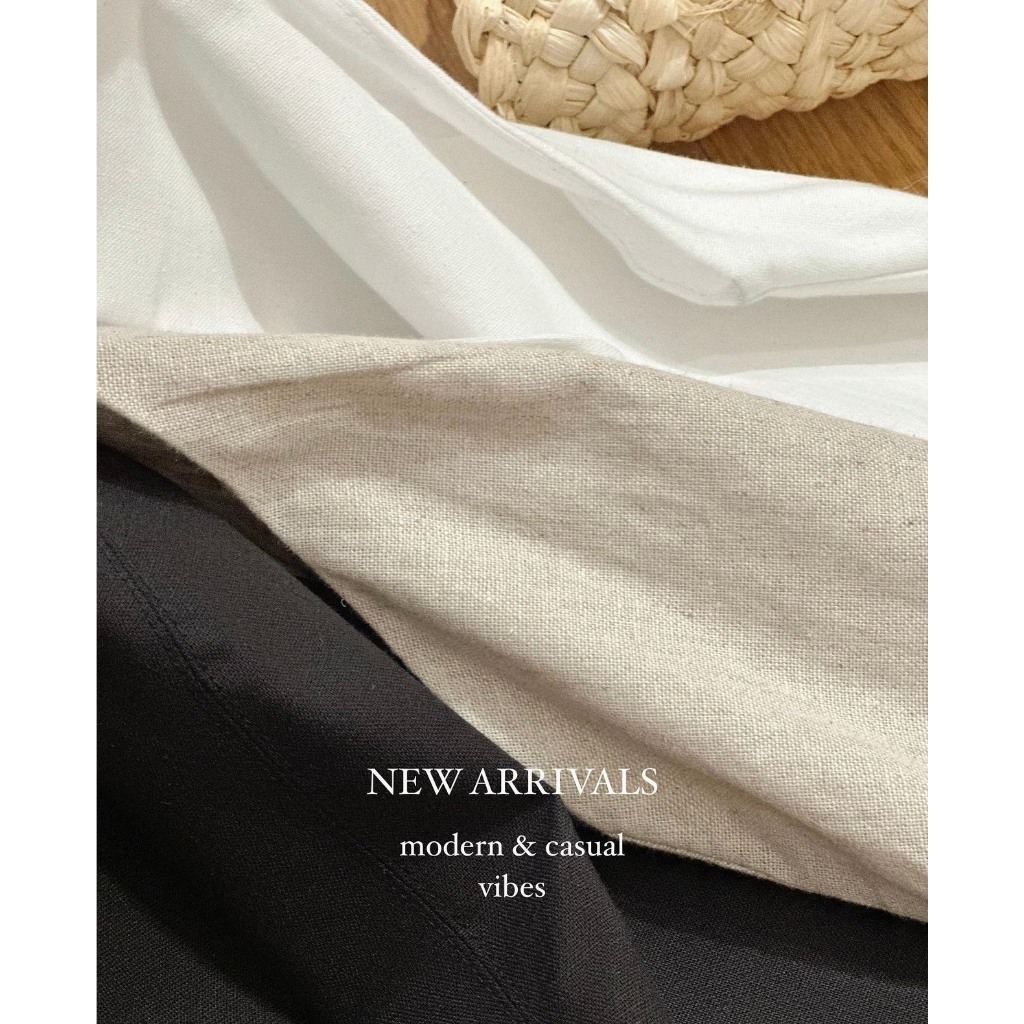 Áo linen 3 lỗ sát nách xẻ lưng siêu xinh thích hợp các nàng dịp hè - Lauratop
