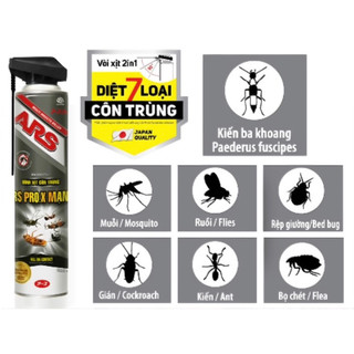 Bình Xịt Côn Trùng ARS PRO.X MẠNH – Xua Đuổi 7 Loại Côn Trùng (Kể Cả Kiến Ba Khoang)