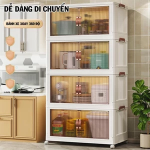 tủ nhựa đựng đồ có bánh xe kikoshi, tủ để đồ nhà bếp, phòng tắm có nắp chống nước 6400