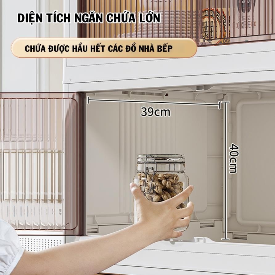 tủ nhựa đựng đồ có bánh xe kikoshi, tủ để đồ nhà bếp, phòng tắm có nắp chống nước 6400