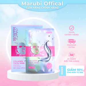 Mặt nạ Marubi Collagen Cao Cấp 25mlx6 miếng trắng da tức thì mềm mịn da