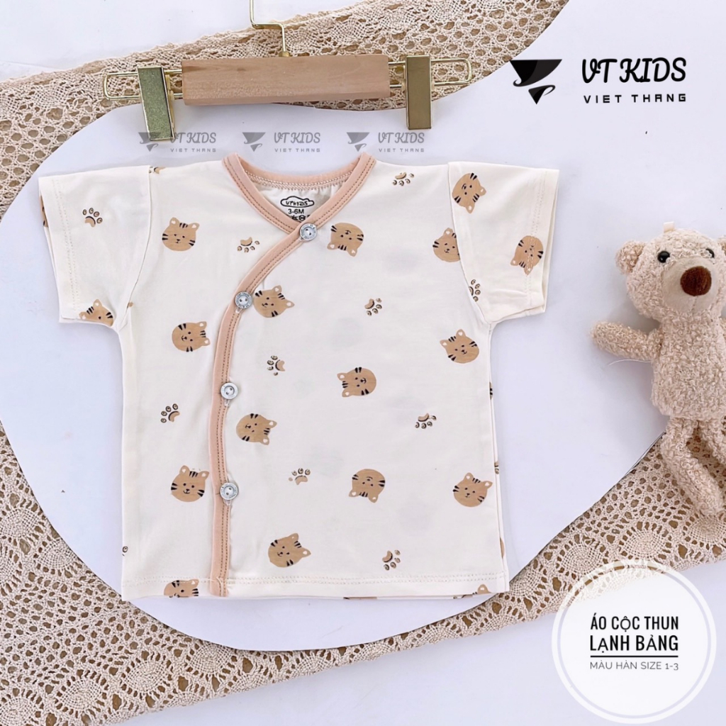 Set 5 Áo cộc tay sơ sinh chất thun lạnh phối màu mềm mịn mát in hoạ tiết cho bé 0 - 9 tháng [AL03] Đậu Đậu Store