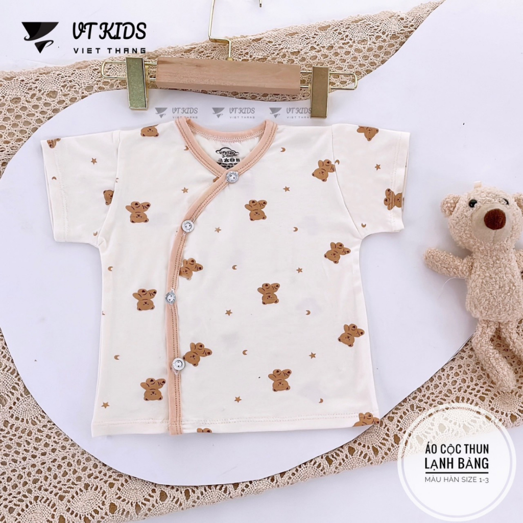 Set 5 Áo cộc tay sơ sinh chất thun lạnh phối màu mềm mịn mát in hoạ tiết cho bé 0 - 9 tháng [AL03] Đậu Đậu Store
