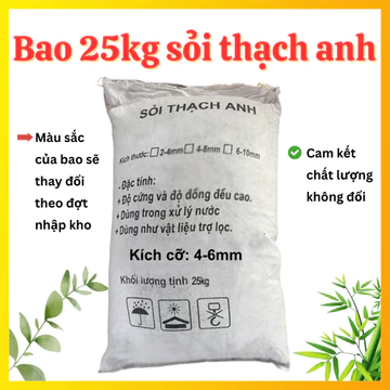 25kg Sỏi Thạch Anh - Lọc Nước, Lọc Phèn, Dùng Cho Hệ Thống Lọc Nước, Xử Lý Nước