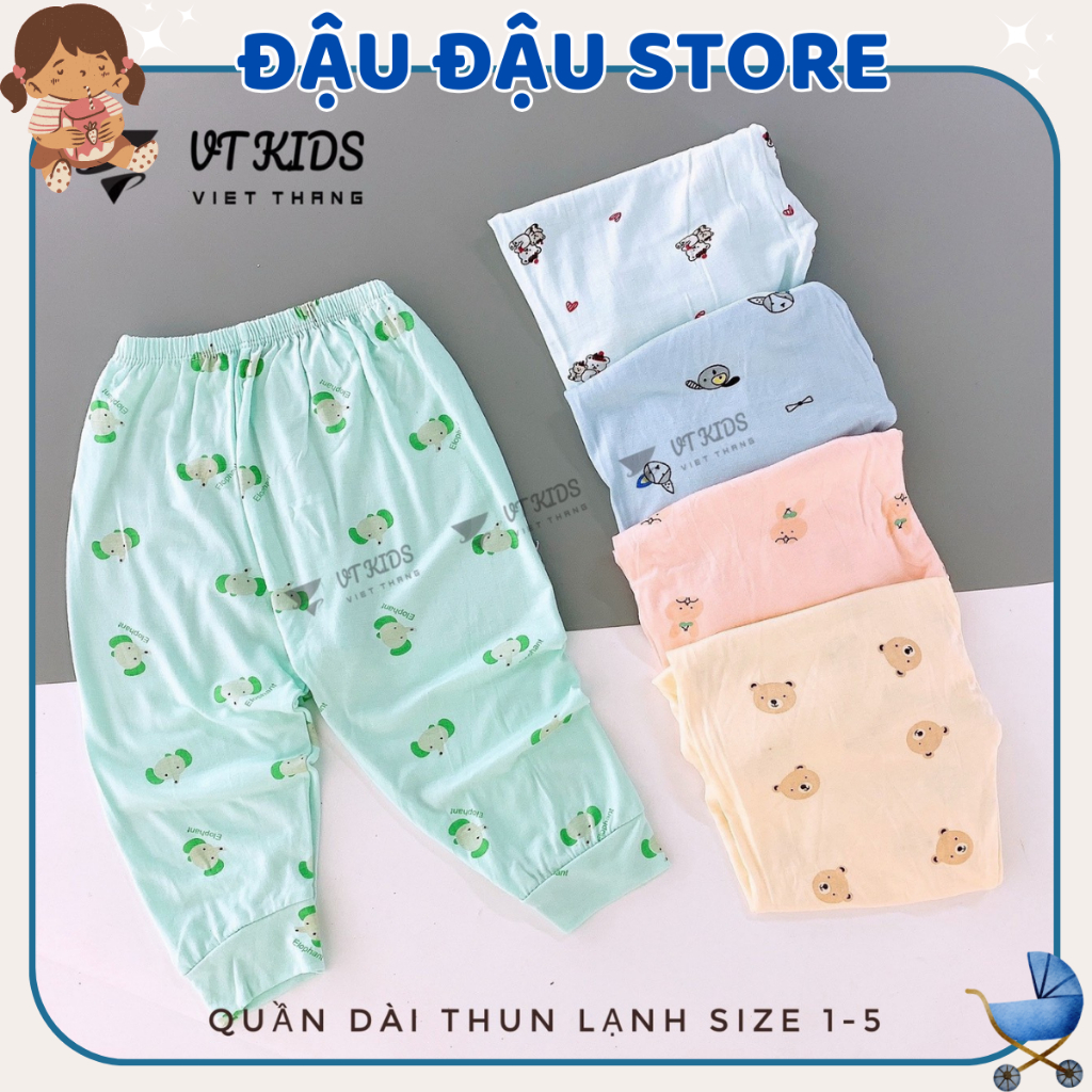 Set 10 Quần Dài Quần Chục Sơ Sinh Thun Lạnh Đáp Đũng Bỏ Bỉm Cho Bé Gái Bé Trai 3-9kg Vải Mềm Mịn [QL02] Đậu Đậu Store