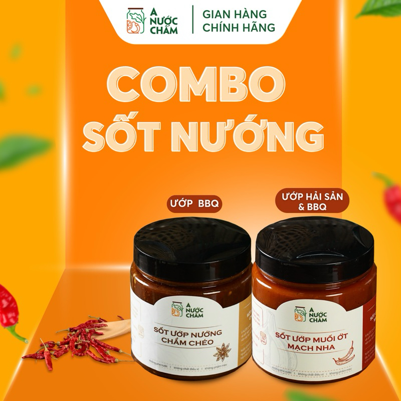 Combo Sốt ướp thịt nướng và hải sản, gia vị BBQ ngon đẫm vị