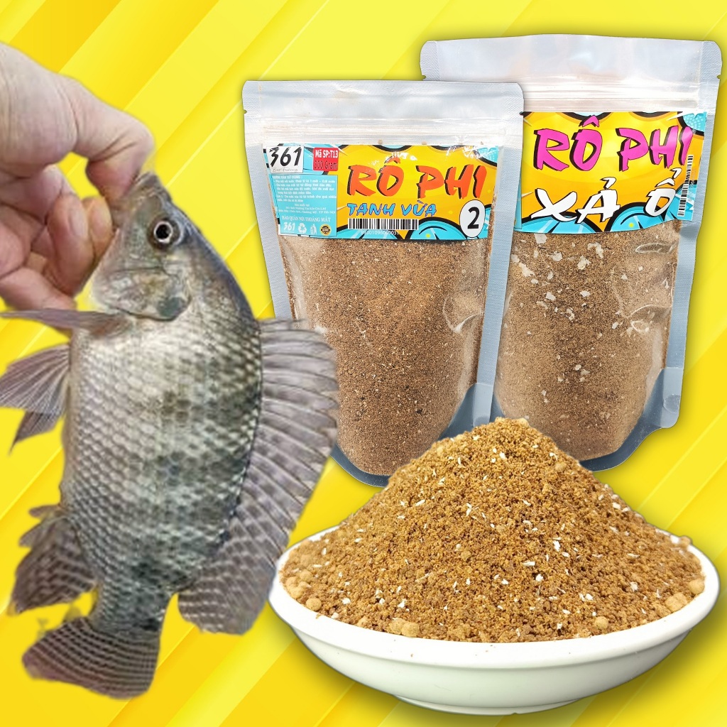 Mồi câu cá rô phi 361. mồi câu rô phi tự nhiên vị tanh. siêu nhạy cá rô ...
