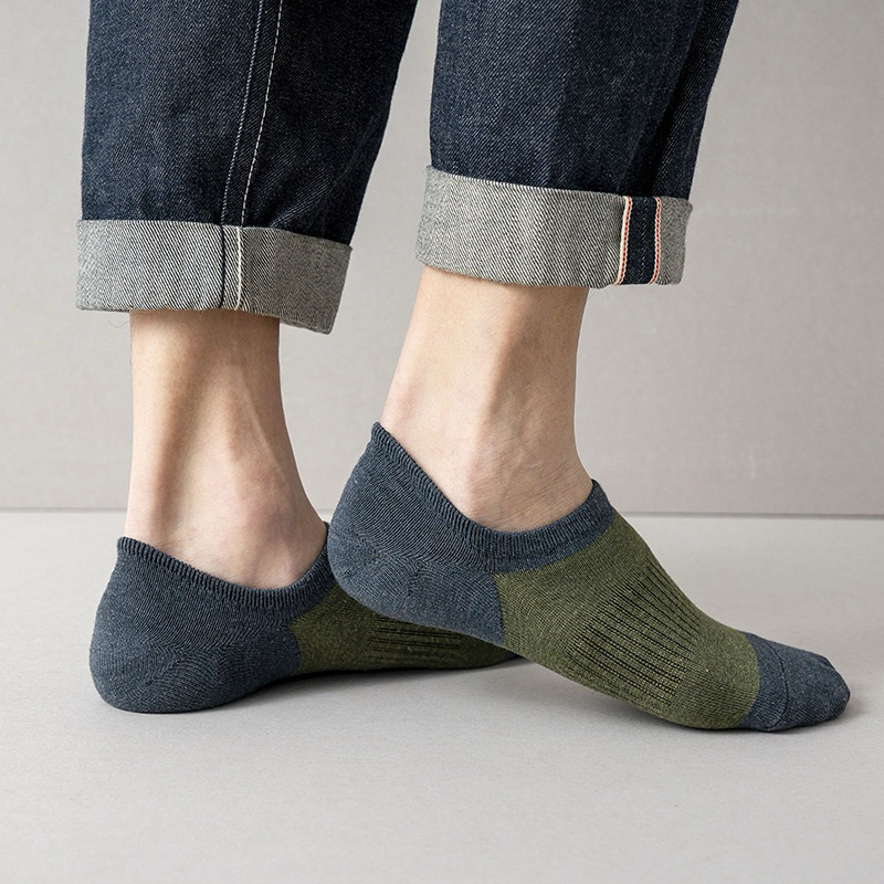 Vớ Lười Dệt Kim Chất Cotton Haste Màu Trơn Nhiều Màu Xinh Xắn Unisex Có Miếng Chống Tụt Gót