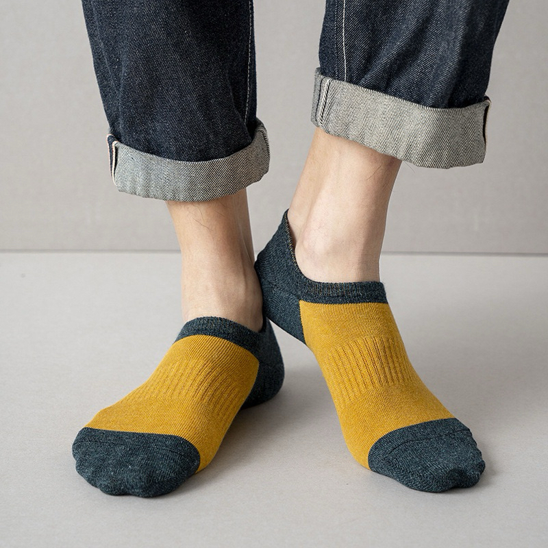 Vớ Lười Dệt Kim Chất Cotton Haste Màu Trơn Nhiều Màu Xinh Xắn Unisex Có Miếng Chống Tụt Gót
