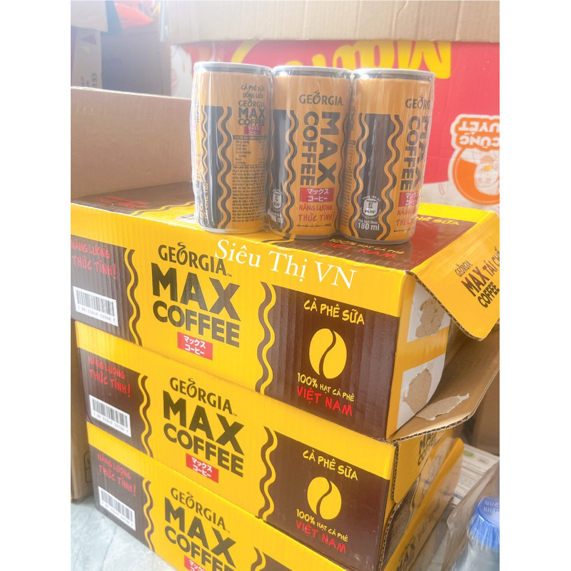 Thùng 24 lon Cà Phê Sữa Uống Liền Max Coffee 180ml Shopee