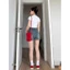 Plus size hot girl Mỹ quần short denim ôm mùa hè mỡ mm cao cấp co giãn dáng rộng giảm béo đa năng chữ A hot quần