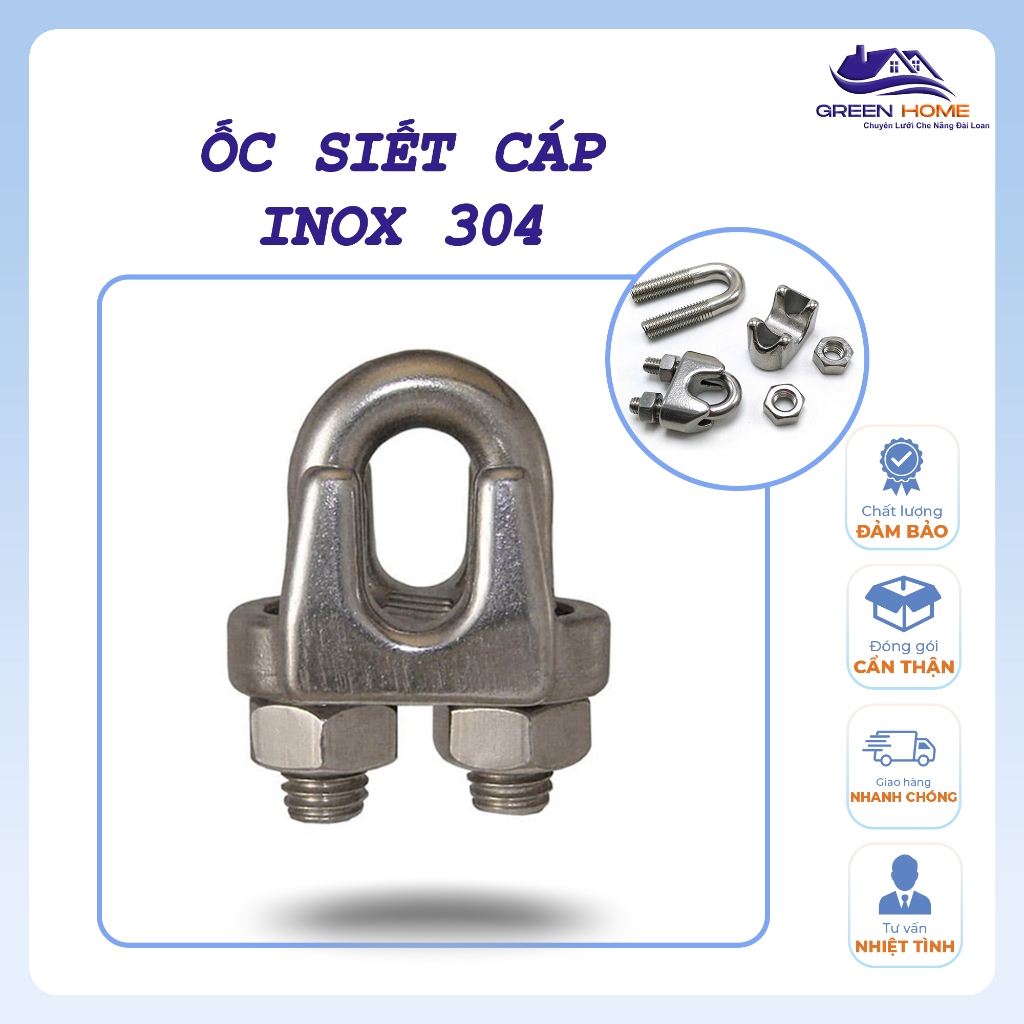 Ốc Siết Cáp INOX 304 Cao Cấp 3mm, 4mm, 5mm, 6mm, 8mm, 10mm, Cóc Siết ...