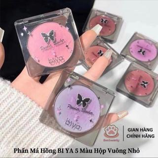 [ Bi YA] Phấn Má Hồng BI YA 5 Màu Hộp Vuông Nhỏ Dập Nổi Màu Gradient Tự Nhiên