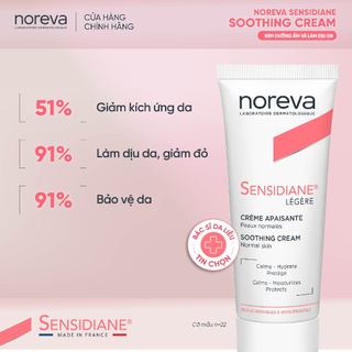 Kem dưỡng và làm dịu da nhạy cảm Noreva Sensidiane Light Soothing Cream 40 ml
