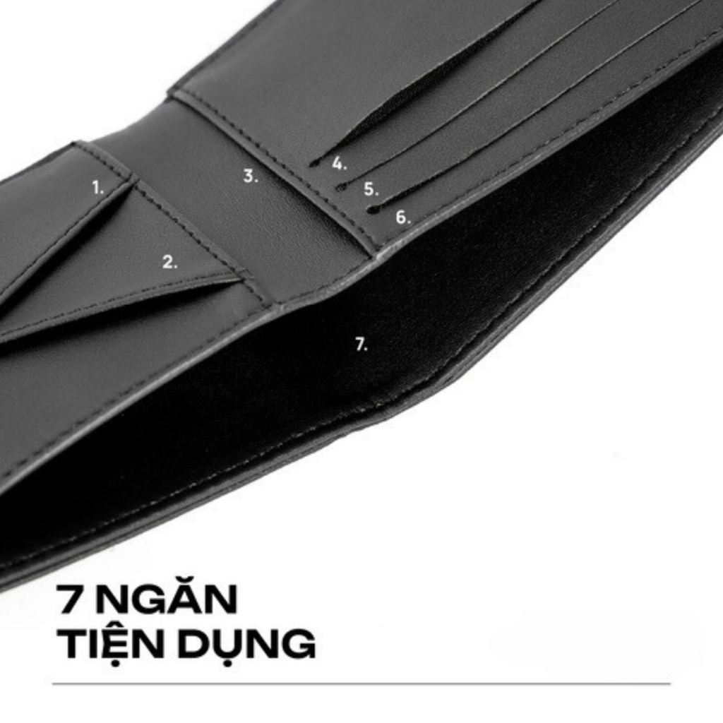 Ví Da PU Ngang Monogram Signature Bóp Đựng Tiền Thẻ Nhiều Ngăn Nhỏ Gọn Trượt Nước | NICHE LUXURY