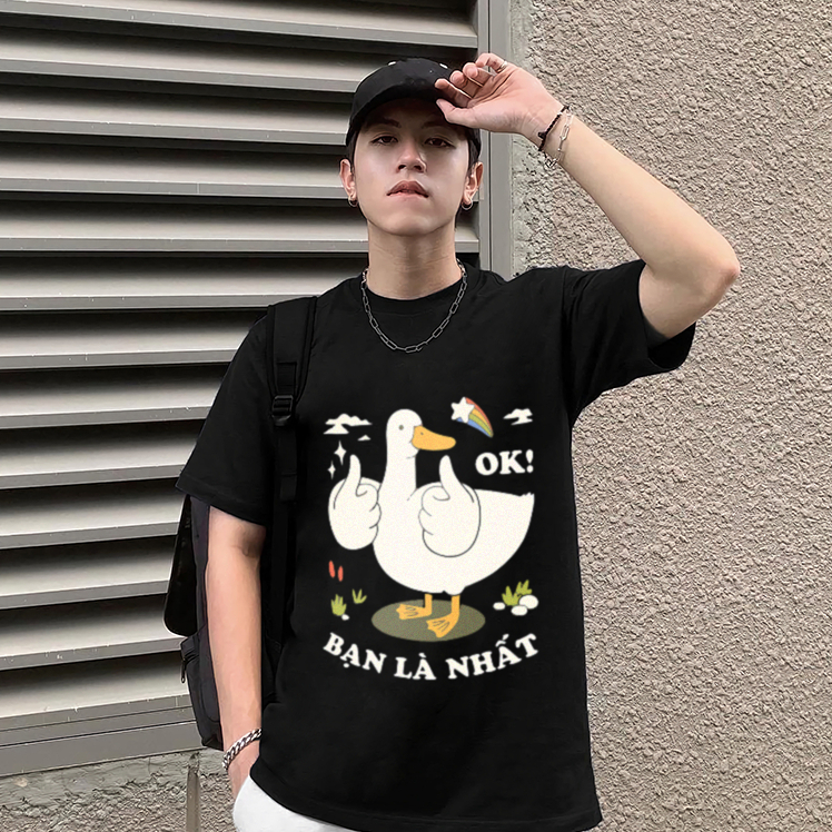 Áo thun nữ, Áo Phông Thời Trang TROLL nam nữ đủ size vịt duck ok bạn là nhất chất liệu cotton co giãn bốn chiều ta002