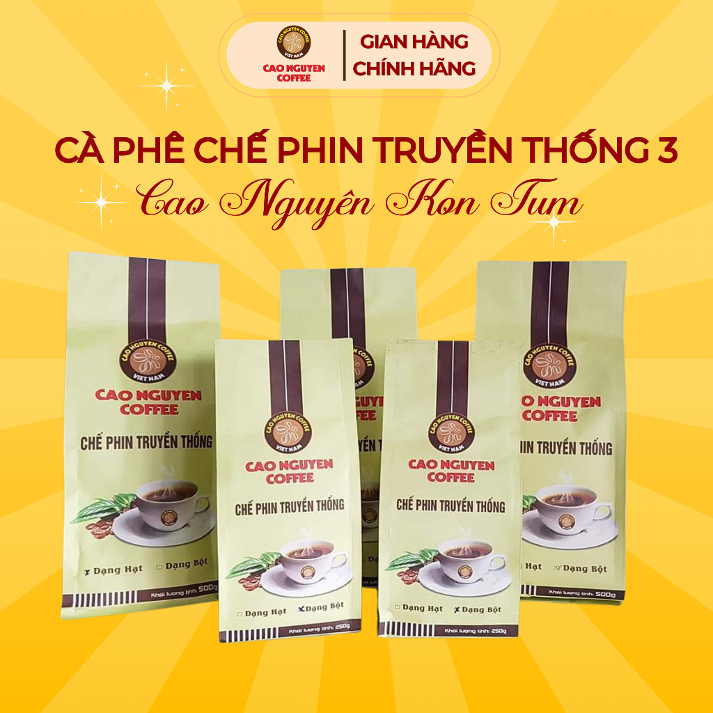 Cà phê nguyên chất chế phin truyền thống 3 - Cao Nguyên Kon Tum - Túi ...