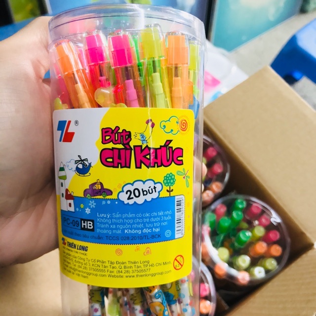 Lọ/Hộp 20 Bút Chì Khúc TL Tiện Lợi, Dễ Dàng Sử Dụng Cho Bé