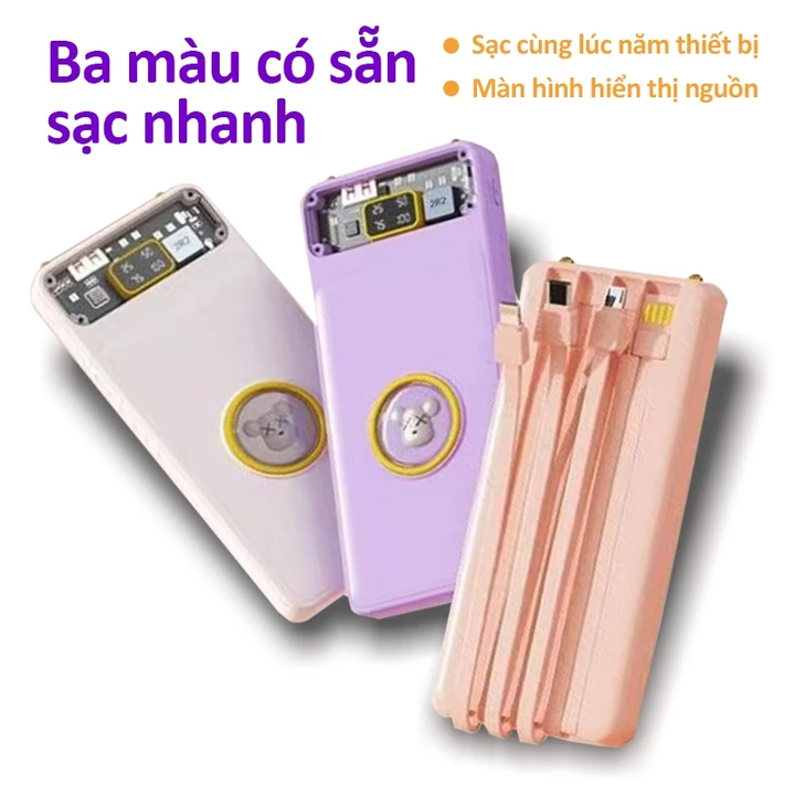 Sạc dự phòng nhập khẩu Sạc dự phòng10000mah-Sạc dự phòng50000mah sạc nhanh 4 dây pin sạc dự phòng