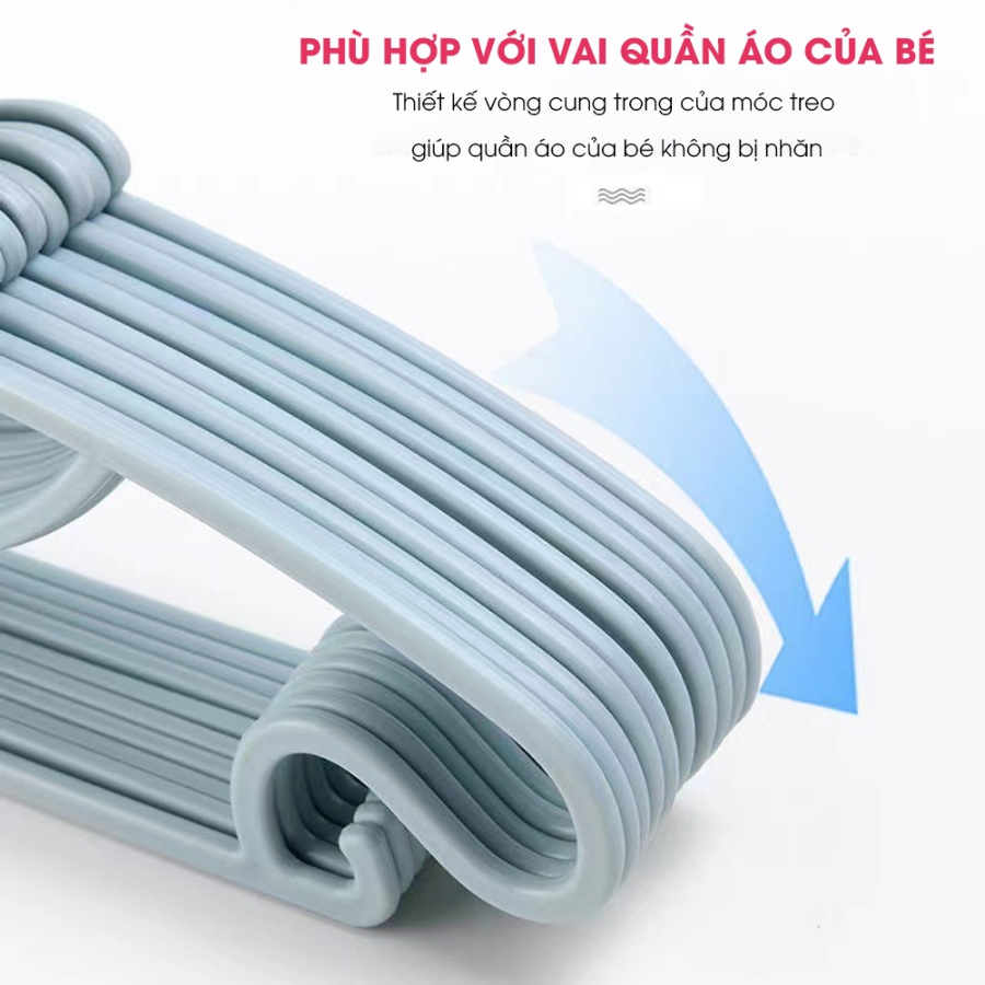 Móc Treo Quần Áo Em Bé Combo 40 Chiếc Móc Phơi Đồ Trẻ Sơ Sinh Chất Liệu Nhựa PP An Toàn Cho Bé