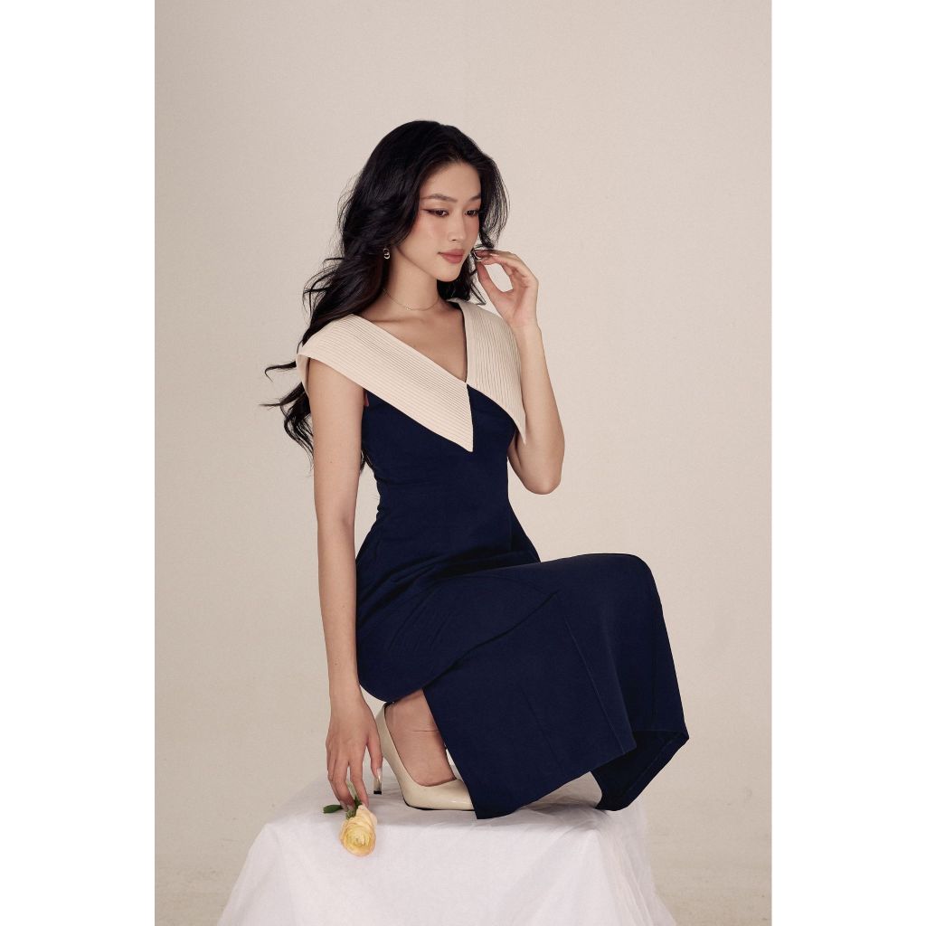 Vella Fashion áo peplum cổ xếp ly & chân váy bút chì ôm dáng – Thời trang công sở VA24003 VV24012