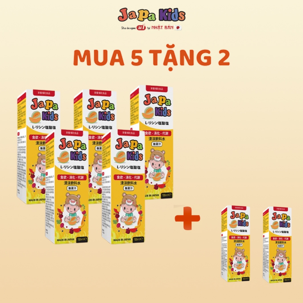[ Combo 5 Tặng 2 ] Siro Japa Kids Chính Hãng Kích Thích Ăn Ngon, Tăng Chiều Cao Cho Bé 100ml