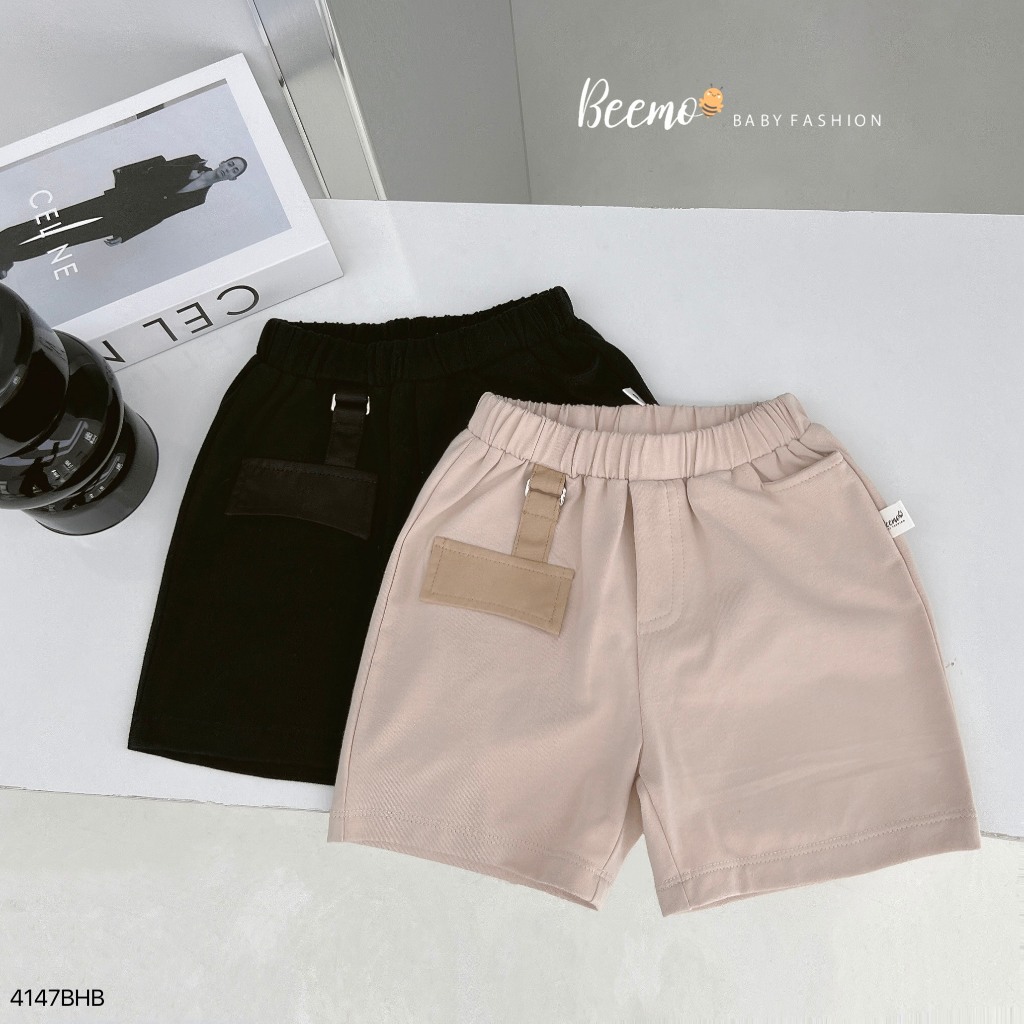 Bộ cotton túi hộp phối dây cá tính cho bé, bộ thun cộc tay cổ tròn năng động, khoẻ khoắn
