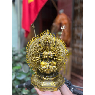 Tượng Chuẩn Đề Phật Thiên thủ thiên nhãn nghìn mắt nghìn tay bằng đồng vật phẩm phong thủy tâm linh trưng bày