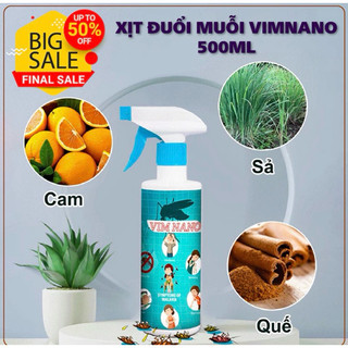 Chai Xịt Đuổi Muỗi, Côn Trùng Vim Nano Dạng Phun Sương, Hương Thảo Mộc Dịu Nhẹ, An Toàn, Chai 500ml
