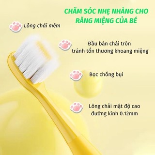 Bàn Chải Đánh Răng Trẻ Em Hình Khủng Long Hoạt Hình Siêu Mềm | Đầu Nhỏ Set 2 Cái Cho Bé 3-12 Tuổi