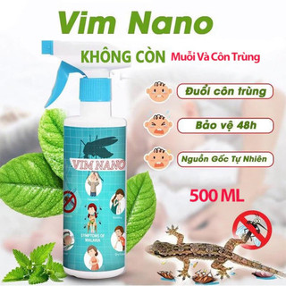 Chai Xịt Đuổi Muỗi, Côn Trùng Vim Nano Dạng Phun Sương, Hương Thảo Mộc Dịu Nhẹ, An Toàn, Chai 500ml