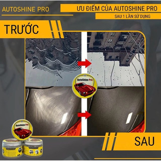 Sáp Đánh Bóng Xe Máy, Ô Tô AUTOSHINE PRO 300g Phủ Ceramic Wax Làm Đẹp Bóng Xe - Đánh Sạch Vết Xước Tặng Mút Khăn Lau