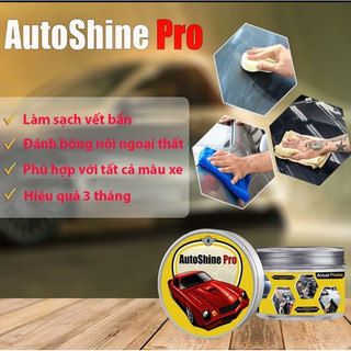 Sáp Đánh Bóng Xe Máy, Ô Tô AUTOSHINE PRO 300g Phủ Ceramic Wax Làm Đẹp Bóng Xe - Đánh Sạch Vết Xước Tặng Mút Khăn Lau