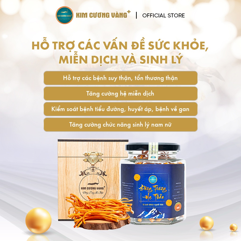 Ảnh Đông Trùng Hạ Thảo Khô Thượng Phẩm Kim Cương Vàng - Hỗ Trợ Giải Độc Gan, Tăng Cường Đề Kháng, Giảm Mệt Mỏi (15Gr/Hộp) 4